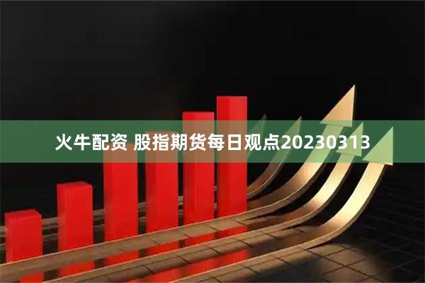 火牛配资 股指期货每日观点20230313